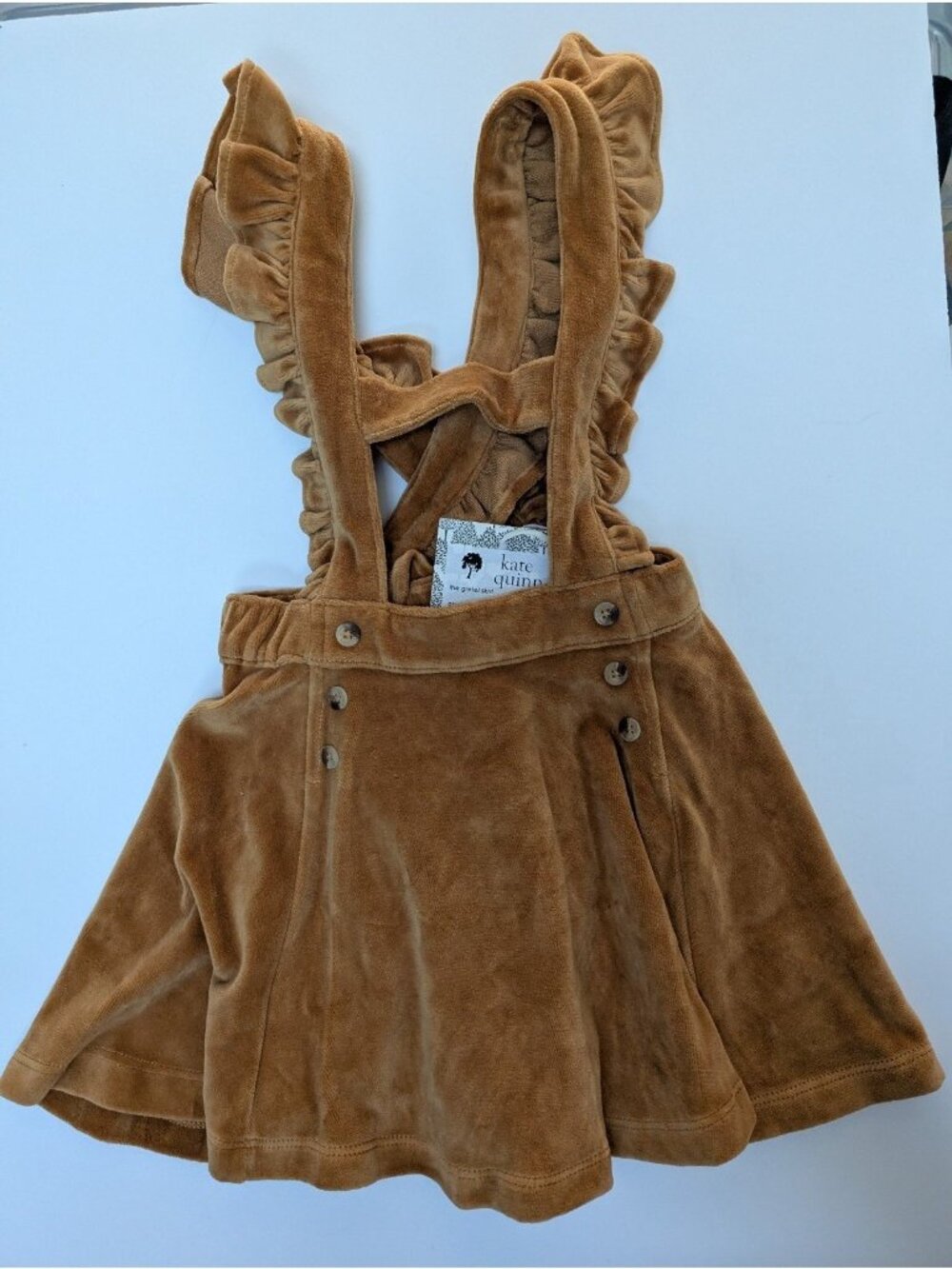 Kate Quinn 3T Organic Cotton Velour Gretel Skirt Apple Cinnamon Brown 046